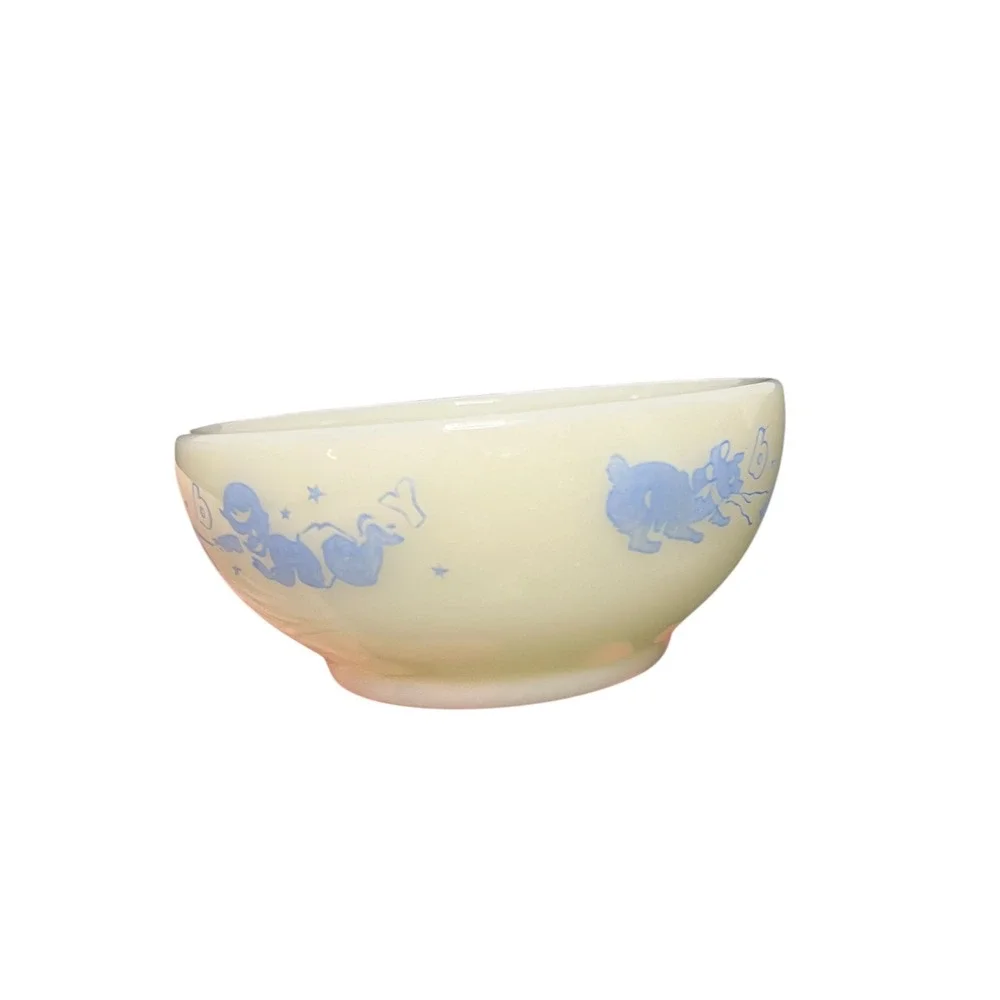 ANCHOR HOCKING FIRE KING RARE BABY BOWL BLUE W/CRAWLING BABY CHILDS‎ 5